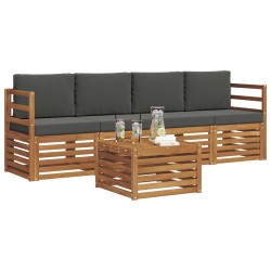 Ensembles de canapés avec coussin 5 pcs Naturel et Anthracite 546395546395