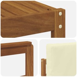 Ensembles de canapés avec coussin 5 pcs Naturel et Crème 546396546396