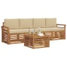 Ensembles de canapés avec coussin 5 pcs Naturel et Beige 546400546400