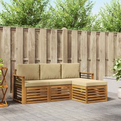 Ensemble de canapés d'extérieur 4 pcs Naturel et Beige 546404546404