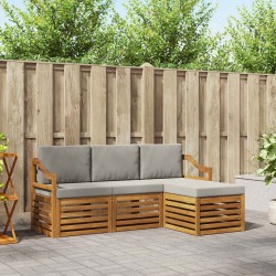 Ensemble de canapés d'extérieur 4 pcs Gris Naturel et Clair 546405546405