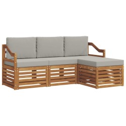 Ensemble de canapés d'extérieur 4 pcs Gris Naturel et Clair 546405546405