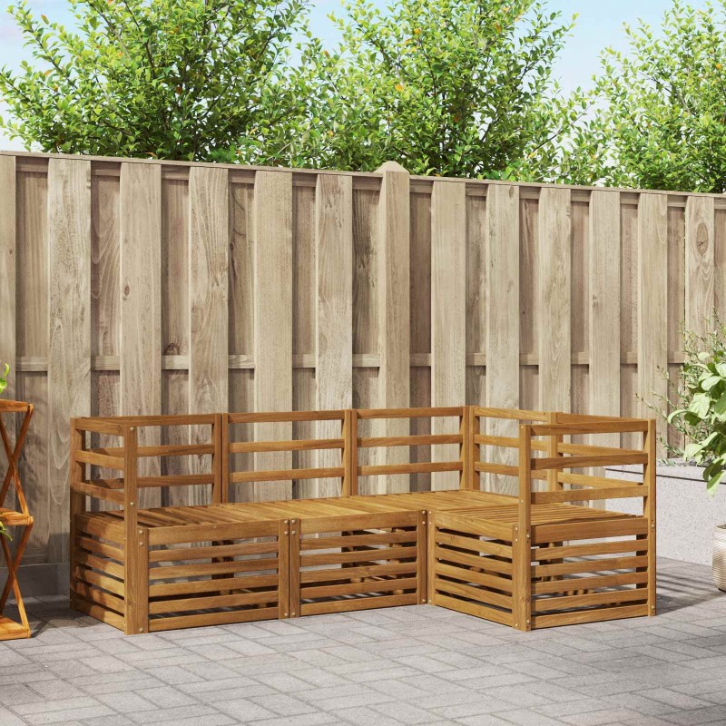 Ensembles de canapés 4 pcs Naturel Bois d'Acacia Massif 546406546406