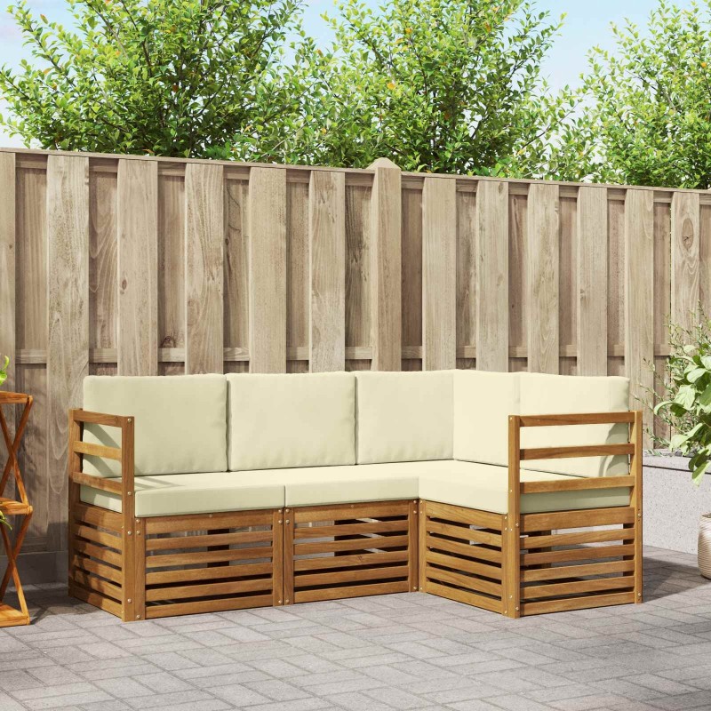 Ensembles de canapés avec coussin 4 pcs Naturel et Crème 546407546407