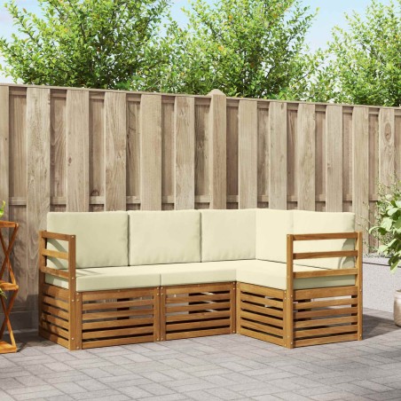 Ensembles de canapés avec coussin 4 pcs Naturel et Crème 546407546407