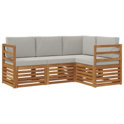 Ensembles de canapés avec coussin 4 pcs Gris Naturel et Clair 546408546408