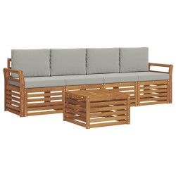 Ensembles de canapés avec coussin 5 pcs Gris Naturel et Clair 546410546410