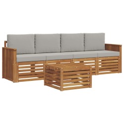 Ensembles de canapés avec coussin 5 pcs Gris Naturel et Clair 546413546413