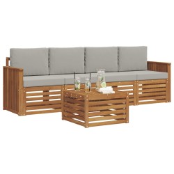 Ensembles de canapés avec coussin 5 pcs Gris Naturel et Clair 546413546413