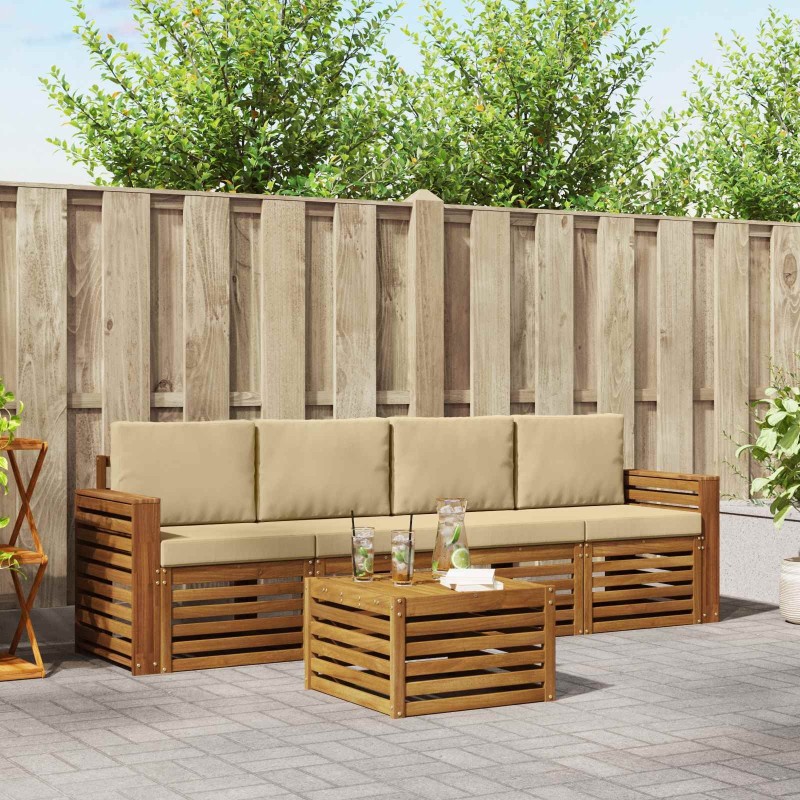 Ensembles de canapés avec coussin 5 pcs Naturel et Beige 546415546415