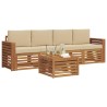 Ensembles de canapés avec coussin 5 pcs Naturel et Beige 546415546415