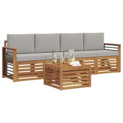 Ensembles de canapés avec coussin 5 pcs Gris Naturel et Clair 546419546419