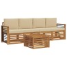 Ensembles de canapés avec coussin 5 pcs Naturel et Beige 546420546420