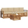 Ensembles de canapés avec coussin 5 pcs Naturel et Beige 546420546420