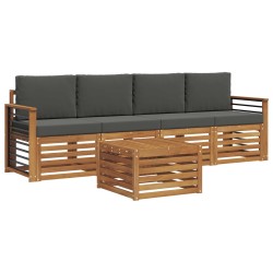 Ensembles de canapés avec coussin 5 pcs Naturel et Anthracite 546422546422