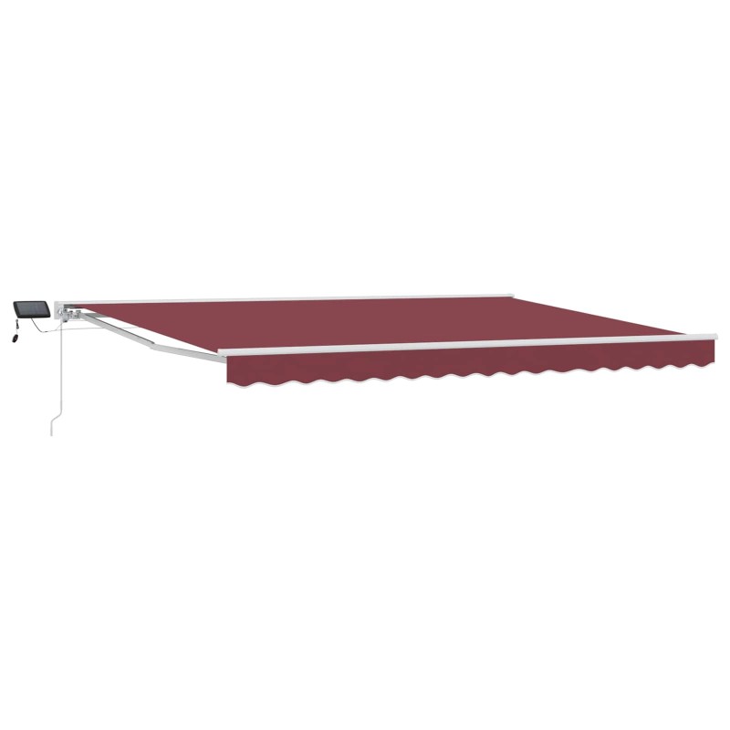 Cadre de store manuel avec LEDs Bordeaux 4,5 × 3 m 546558546558