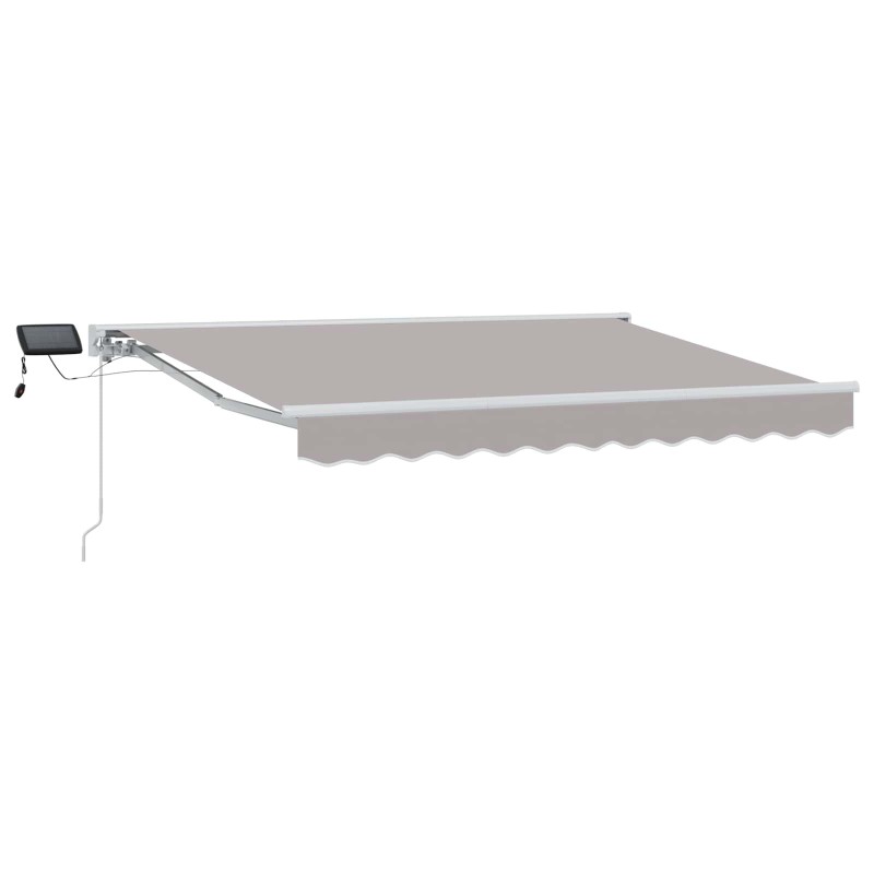Cadre de store manuel avec LEDs Gris clair 3,5 x 2,5 m 546574546574
