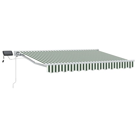 Cadre de store manuel avec LEDs Vert et blanc 3,5 x 2,5 m 546582546582