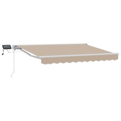 Cadre de store manuel avec LEDs Beige 3 x 2,5 m 546584546584