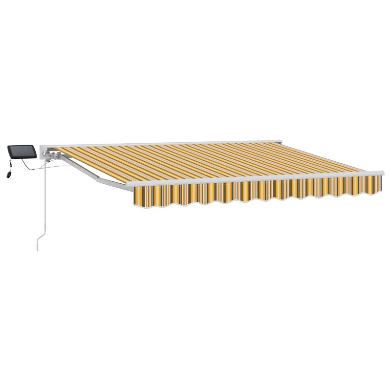 Cadre de store manuel avec LEDs Jaune et Gris 3 x 2,5 m 546585546585