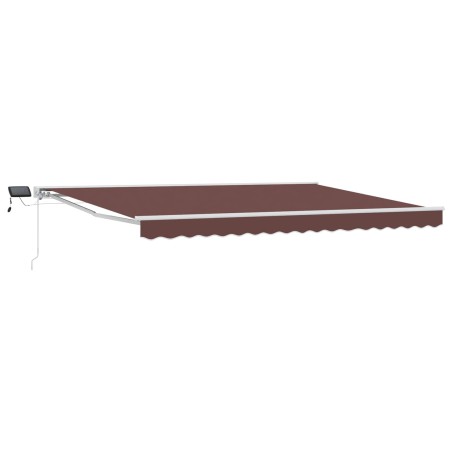 Cadre de store manuel avec LEDs Marron 4 × 3,5 m 546640546640