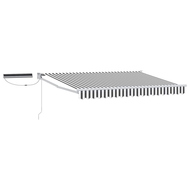 Auvent rétractable électrique Anthracite et blanc 3 x 2,5 m 546705546705