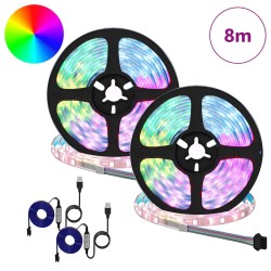 Bande LED 2 pcs Noir et Transparent 4000 mm Cuivre et plastique 546715546715