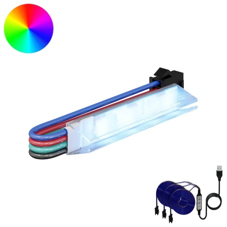 Bande LED 2 pcs Noir et Multicolore 1745 mm Cuivre et plastique 546723546723