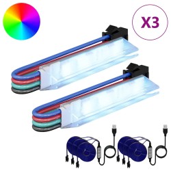 Bande LED 2 pcs Noir et Multicolore 1745 mm Cuivre et plastique 546723546723