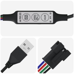 Bande LED 2 pcs Noir et Multicolore 1745 mm Cuivre et plastique 546723546723