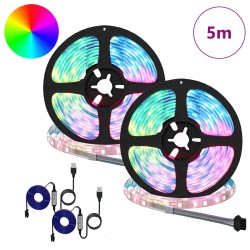 Bande LED 2 pcs Noir et Transparent 2500 mm Cuivre et plastique 546724546724