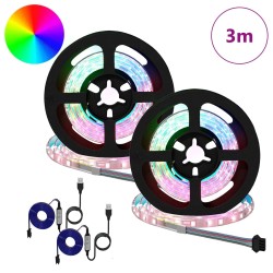 Bande LED 2 pcs Noir et Transparent 750 mm Cuivre et plastique 546758546758