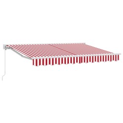 Auvent rétractable manuel Rouge et Blanc 3 x 2,5 m 546783546783