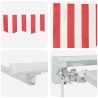 Auvent rétractable manuel Rouge et Blanc 3,5 x 2,5 m 546813546813