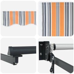 Auvent rétractable électrique Gris et orange 2,5 x 2 m 546853546853