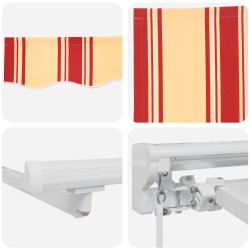 Auvent rétractable manuel Jaune et Orange 4 × 3,5 m 546857546857