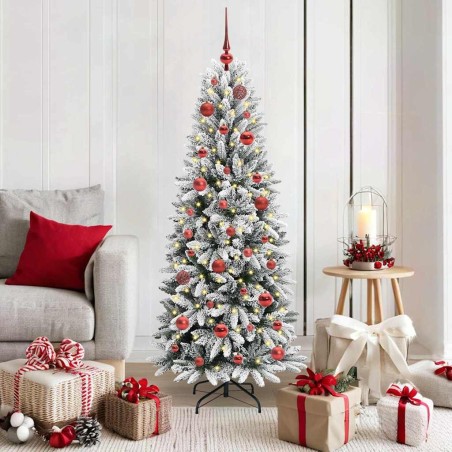 Sapin de Noël artificiel avec 150 LED avec support Blanc 150 cm 546889546889