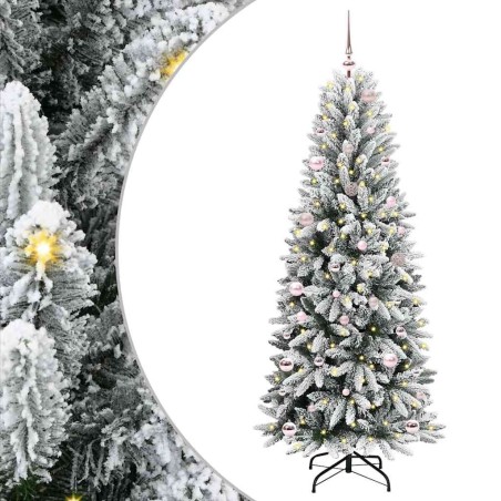 Sapin de Noël artificiel avec 150 LED avec support Blanc 150 cm 546890546890