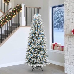 Sapin de Noël artificiel avec 300 LED avec support Blanc 240 cm 546891546891