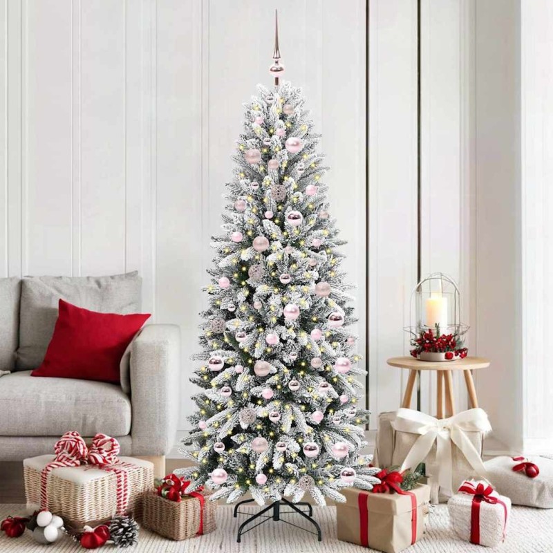 Sapin de Noël artificiel avec 300 LED avec support Blanc 180 cm 546892546892