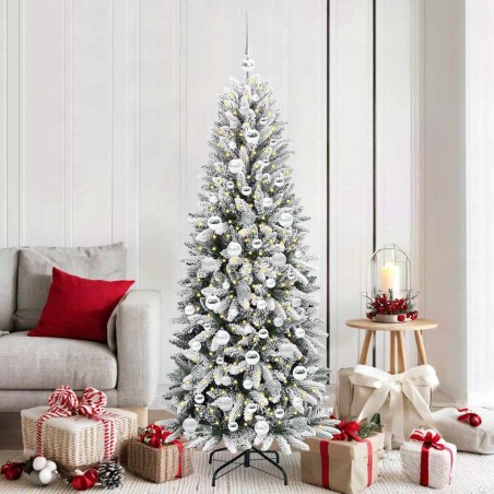 Sapin de Noël artificiel avec 300 LED avec support Blanc 180 cm 546893546893