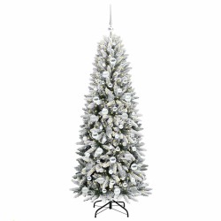 Sapin de Noël artificiel avec 300 LED avec support Blanc 180 cm 546893546893