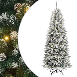 Sapin de Noël artificiel avec 300 LED avec support Blanc 240 cm 546895546895