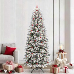 Sapin de Noël artificiel avec 300 LED avec support Blanc 240 cm 546896546896