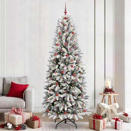 Sapin de Noël artificiel avec 300 LED avec support Blanc 240 cm 546896546896