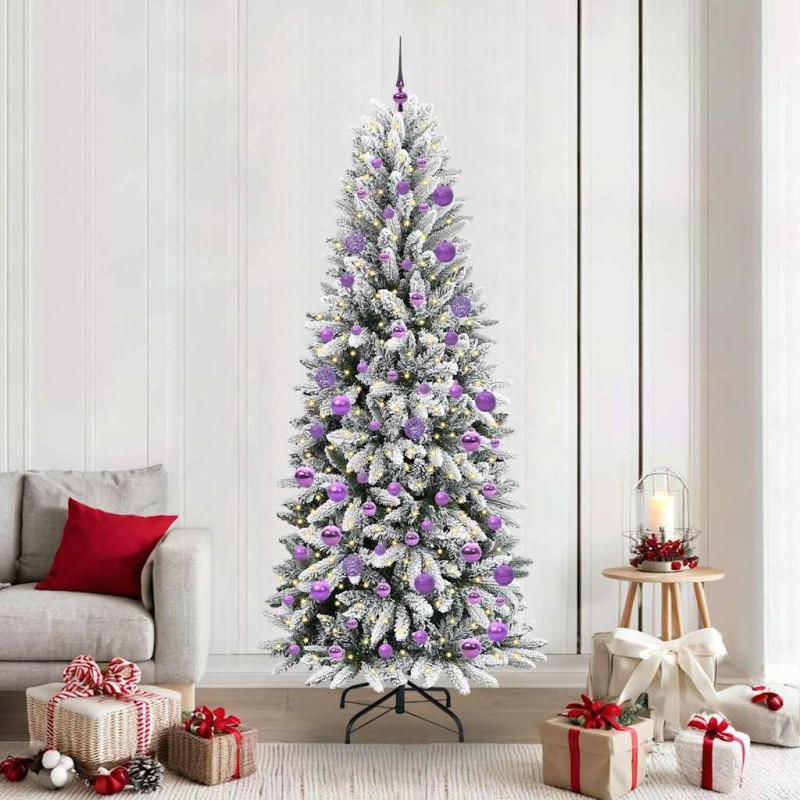 Sapin de Noël artificiel avec 300 LED avec support Blanc 210 cm 546897546897