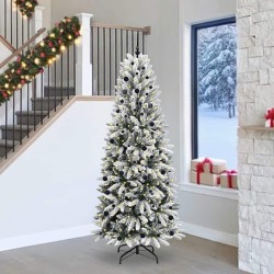 Sapin de Noël artificiel avec 300 LED avec support Blanc 240 cm 546898546898