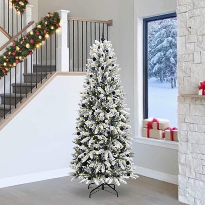 Sapin de Noël artificiel avec 300 LED avec support Blanc 240 cm 546898546898