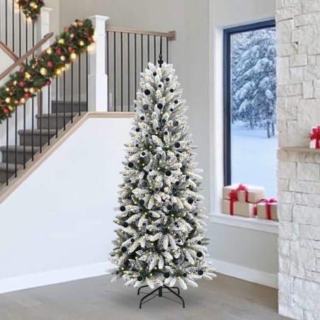 Sapin de Noël artificiel avec 300 LED avec support Blanc 240 cm 546898546898
