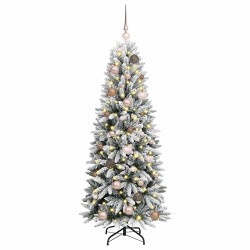 Sapin de Noël artificiel avec 150 LED avec support Blanc 150 cm 546900546900
